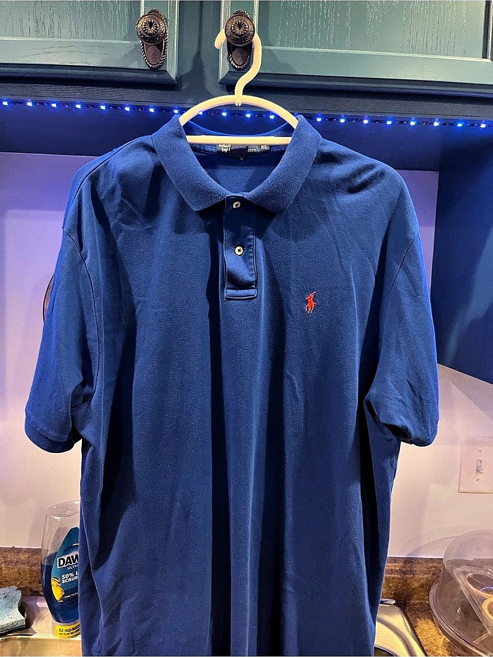 Vintage 1990s Polo by Ralph Lauren Polo Men's Blue Cotton Size XL Like New